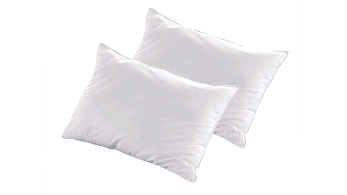 Lot de 2 Oreillers Bio Coton 65x65 600gr fibres creuses siliconnée soufflée  1001 Innovations